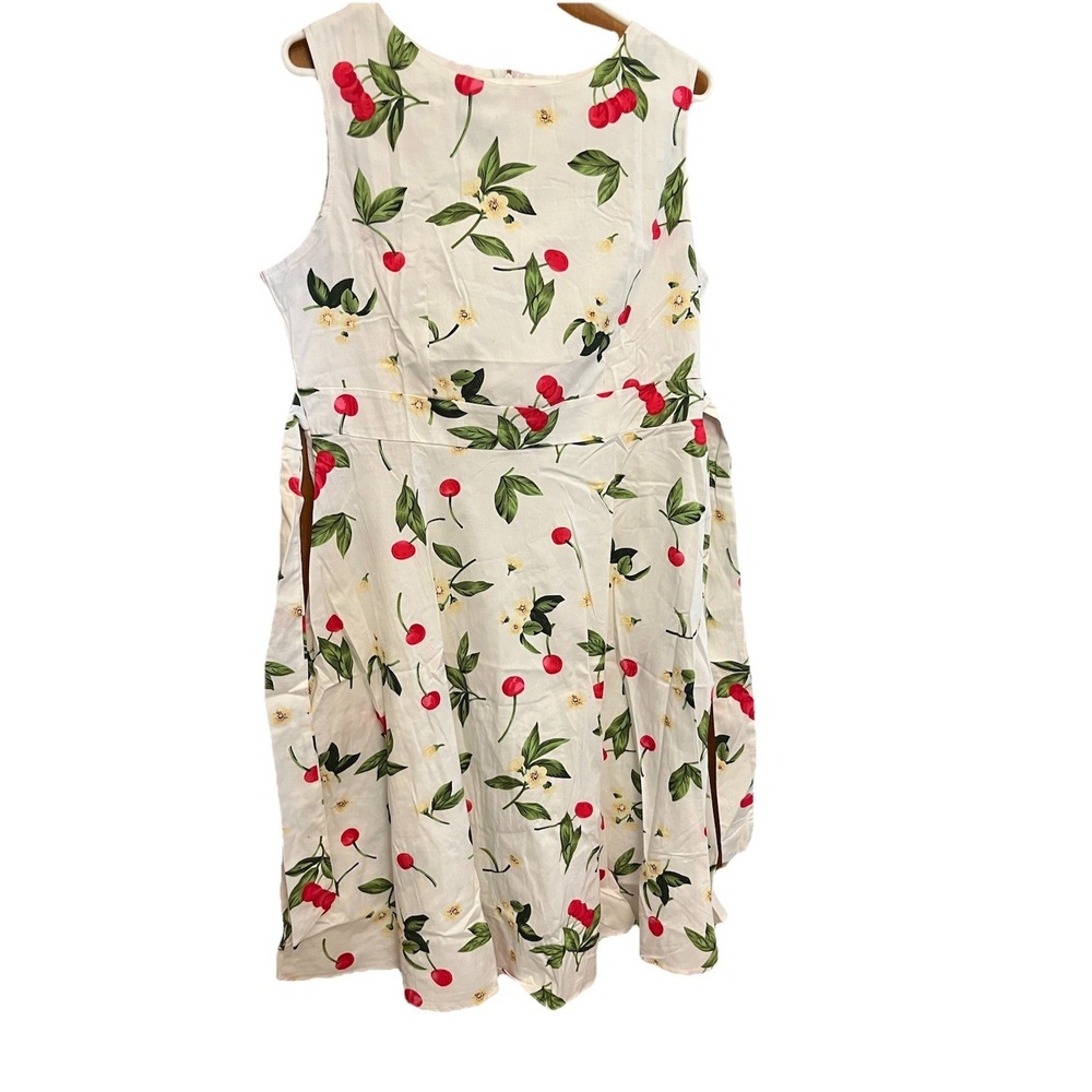 IGenjun Women's Sleeveless Dress Sz XL Floral NWT Fit & Flare Cherry Design